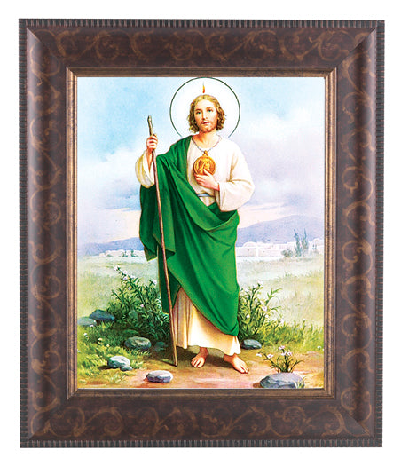 Saint Jude In Art Deco Frame 10.25X12.25" 8X10 Print – CatholicShop.com