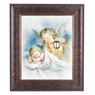 Guardian Angel With Lantern In Art Deco Fm 10.25X12.25"8X10Prt
