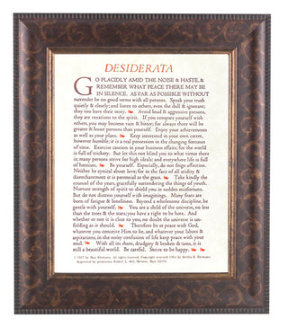 Desiderata In Art Deco Frame 10.25X12.25" 8X10 Print