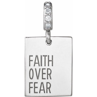 Sterling Silver .02 CTW Natural Diamond Faith Over Fear Pendant