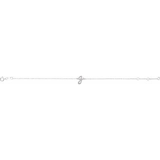 14K White Initial G 6 1/2-7 1/2" Bracelet
