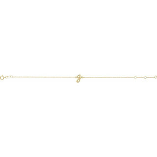 14K Yellow Initial G 6 1/2-7 1/2" Bracelet