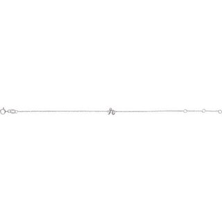 Platinum Initial R 6 1/2-7 1/2" Bracelet