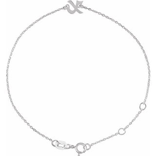 Platinum Initial X 6 1/2-7 1/2" Bracelet