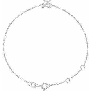 Sterling Silver Initial Z 6 1/2-7 1/2" Bracelet
