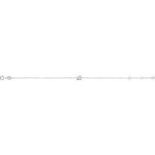Platinum Initial Z 6 1/2-7 1/2" Bracelet