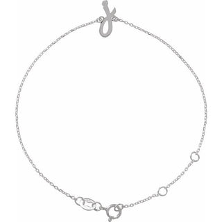 Platinum Initial J 6 1/2-7 1/2" Bracelet