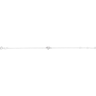 14K White Initial V 6 1/2-7 1/2" Bracelet