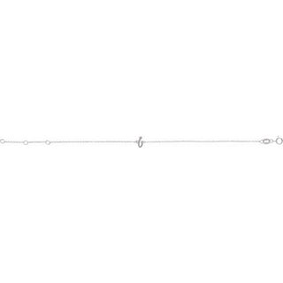 14K White Initial I 6 1/2-7 1/2" Bracelet