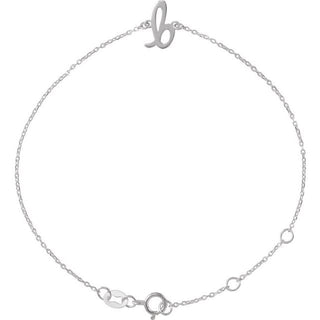 14K White Initial B 6 1/2-7 1/2" Bracelet