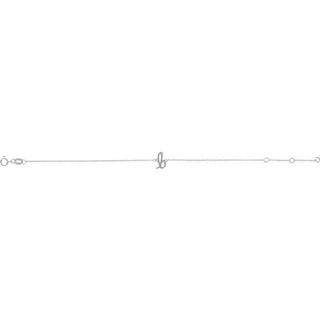 14K White Initial B 6 1/2-7 1/2" Bracelet