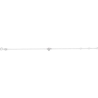 Platinum Initial O 6 1/2-7 1/2" Bracelet