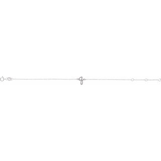 Sterling Silver Initial Q 6 1/2-7 1/2" Bracelet