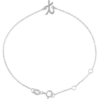Platinum Initial T 6 1/2-7 1/2" Bracelet