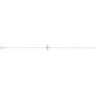 14K White Initial F 6 1/2-7 1/2" Bracelet