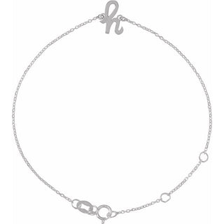 Platinum Initial H 6 1/2-7 1/2" Bracelet