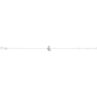 Platinum Initial H 6 1/2-7 1/2" Bracelet