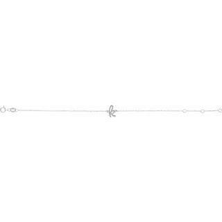 Platinum Initial K 6 1/2-7 1/2" Bracelet