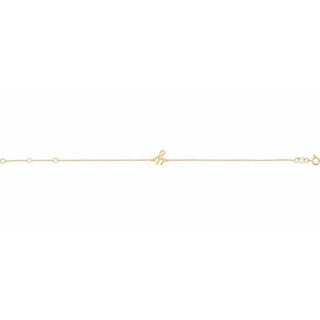14K Yellow Initial Y 6 1/2-7 1/2" Bracelet