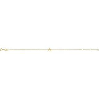 14K Yellow Initial R 6 1/2-7 1/2" Bracelet