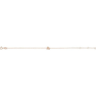 14K Rose Initial R 6 1/2-7 1/2" Bracelet
