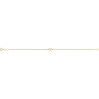 14K Yellow Initial X 6 1/2-7 1/2" Bracelet