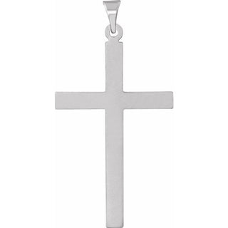 14K White 31.5x20 mm Cross Pendant