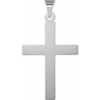 14K White Cross Pendant 