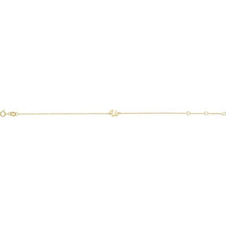 14K Yellow Initial U 6 1/2-7 1/2" Bracelet