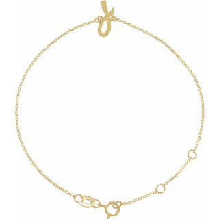 14K Yellow Initial J 6 1/2-7 1/2" Bracelet