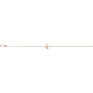 14K Rose Initial K 6 1/2-7 1/2" Bracelet