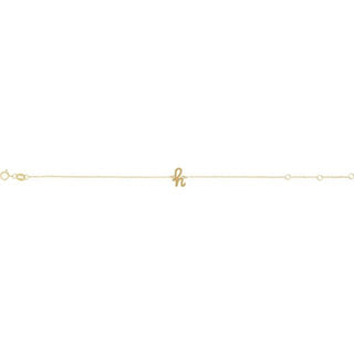 14K Yellow Initial H 6 1/2-7 1/2" Bracelet