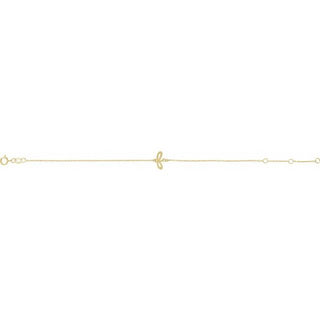 14K Yellow Initial F 6 1/2-7 1/2" Bracelet