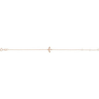 14K Rose Initial F 6 1/2-7 1/2" Bracelet