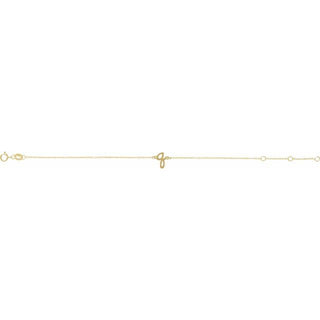 14K Yellow Initial Q 6 1/2-7 1/2" Bracelet