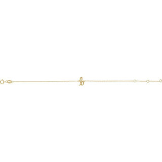 14K Yellow Initial B 6 1/2-7 1/2" Bracelet