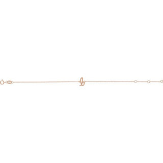 14K Rose Initial B 6 1/2-7 1/2" Bracelet