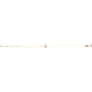 14K Rose Initial I 6 1/2-7 1/2" Bracelet