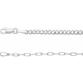  2.7 mm Curb & Paperclip-Style Chain