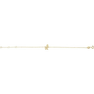 14K Yellow Initial D 6 1/2-7 1/2" Bracelet