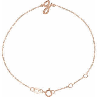 14K Rose Initial G 6 1/2-7 1/2" Bracelet