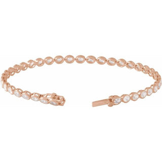 14K Rose 4 9/10 CTW Lab-Grown Diamond Line 7" Bracelet