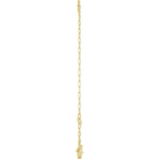 14K Yellow Sans Serif Initial B 6 1/2-7 1/2" Bracelet