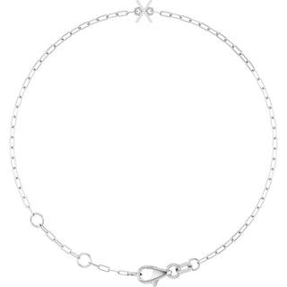 14K White Sans Serif Initial X 6 1/2-7 1/2" Bracelet