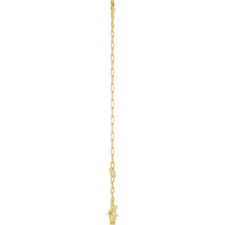 14K Yellow Sans Serif Initial X 6 1/2-7 1/2" Bracelet