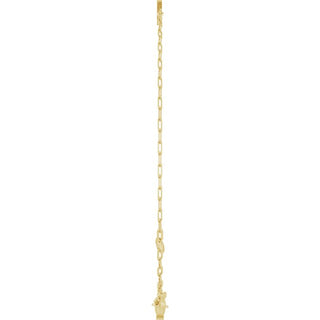 14K Yellow Sans Serif Initial V 6 1/2-7 1/2" Bracelet