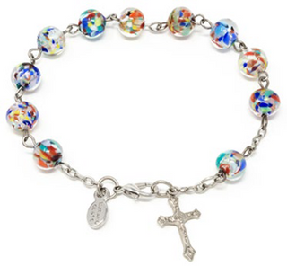 Multicolor Genuine Murano Silver-tone Bracelet