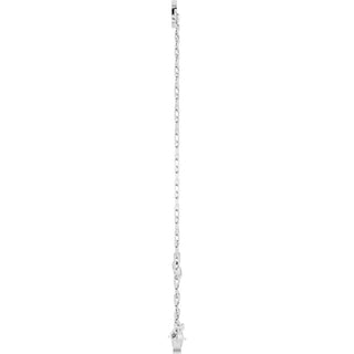 14K White Sans Serif Initial S 6 1/2-7 1/2" Bracelet