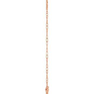 14K Rose Sideways Cross 7" Bracelet