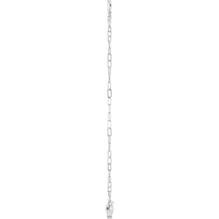 14K White Sideways Cross 7" Bracelet